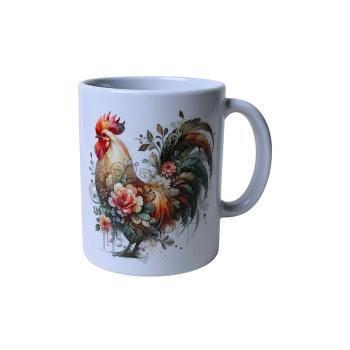 Keramiktasse Tasse Huhn Blumen Design Nr. 2 Kaffeebecher Teetasse Kaffeetasse - Artikel Nr. 1100089